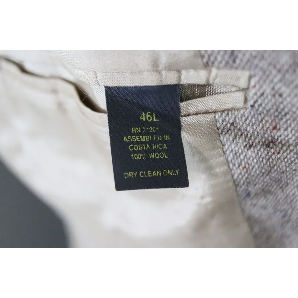 VTG Farah Men's‎ Blazer Jacket Two Button Beige Wool Elbow Patch Size 46 Long